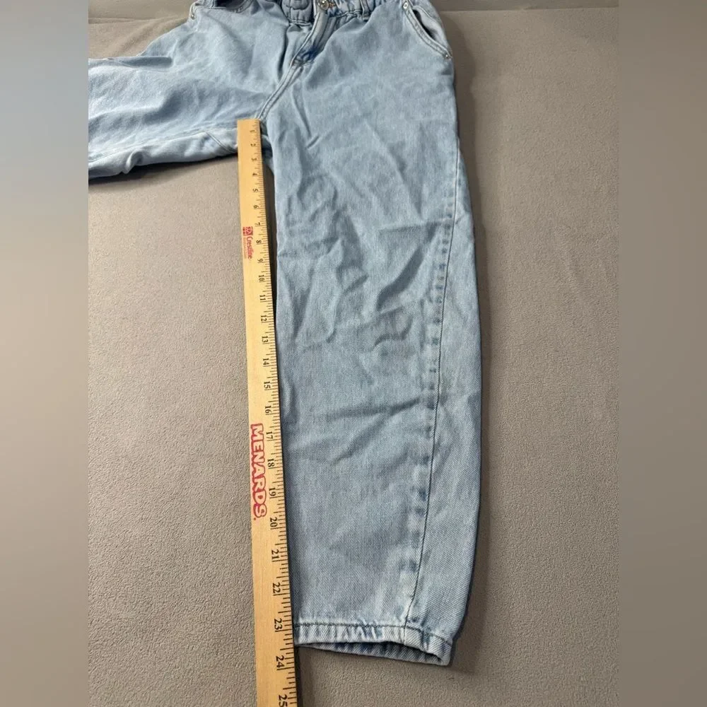 Zara Size 4 Baggy Paperbag Light Wash Jeans Denim Essential Grunge Casual Street - Picture 6 of 16